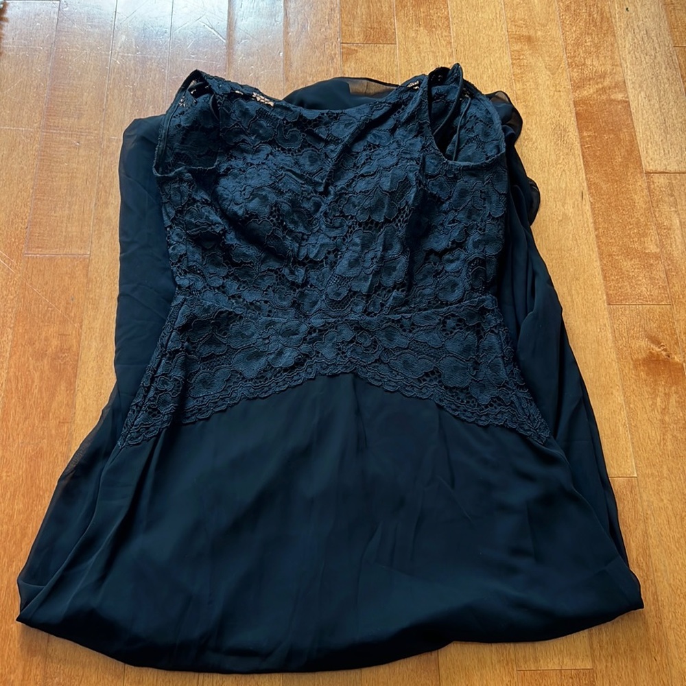 Black empire waist gown with built in bra